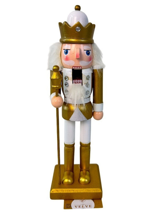 Velve Nutcracker de Crăciun Lemn Auriu