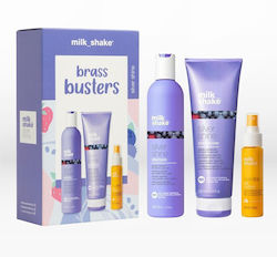 Milk Shake Brass Busters Silver Shine Hair Care Set for Color Maintenance 3pcs
