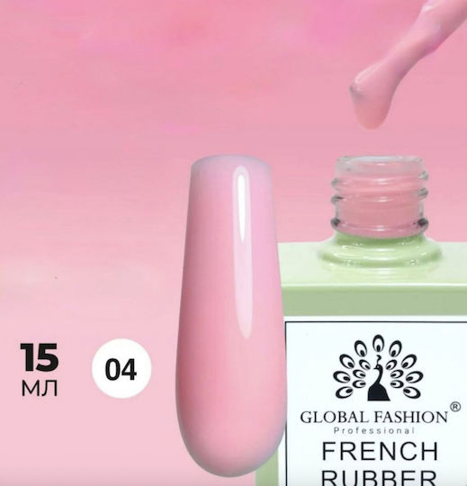 Global Fashion Base Coat / Top Coat για Απλά Βερνίκια Rubber 15ml 04