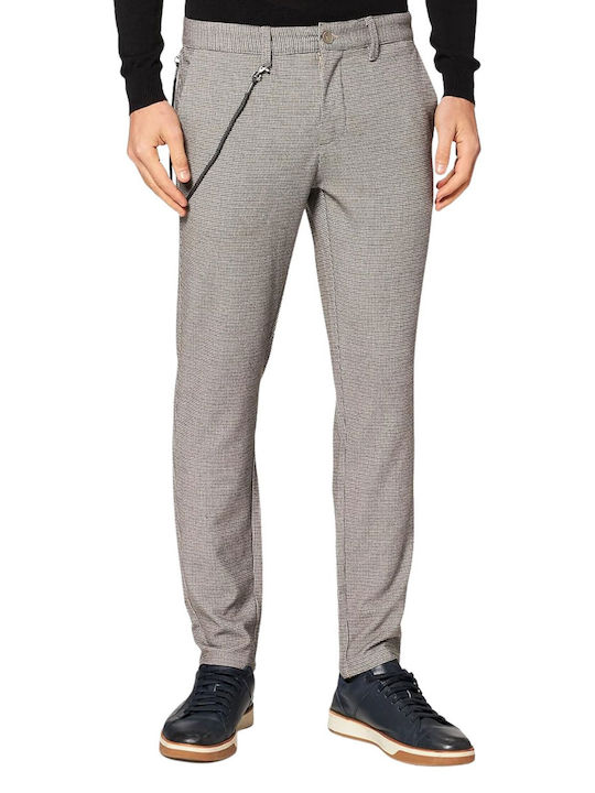 Παντελόνι Chino σε Slim Εφαρμογή Brown Houndstooth