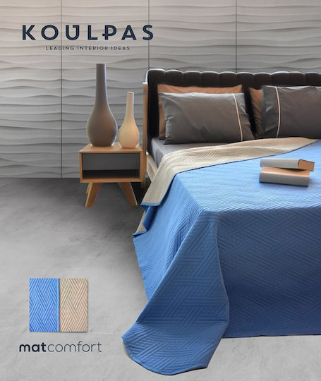 Mattex Κουβερλί Ξενοδοχείου Μονό M240xΠ160εκ. Μπλε