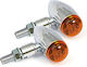 Kleine Bullet Blitze 12V Halogen Motorrad Harley Davidson Micro Bullet 12V Chrom Gekerbte Blinklichter