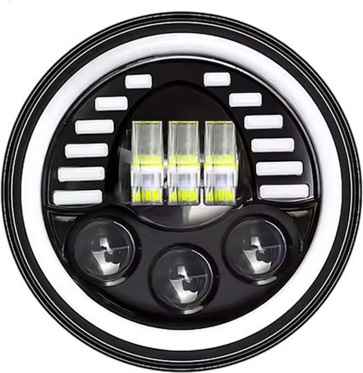 Εμπρόσθιο Φανάρι Led 7" H4 Angel Eye 12v 30w Drl Jeep 1τμχ Jp-y7-d42a Oem