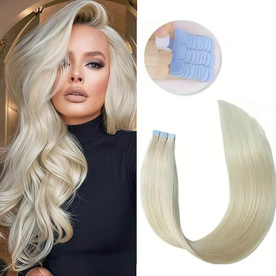 Remy Hair Αυτοκόλλητο Extension με Φυσική Τρίχα Ρεμί σε Σκούρο Ξανθό Χρώμα 60A 55cm 4τμχ
