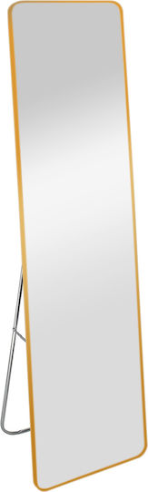 Keskor Rechteckiger Goldener Boden- oder Standspiegel 146x36cm