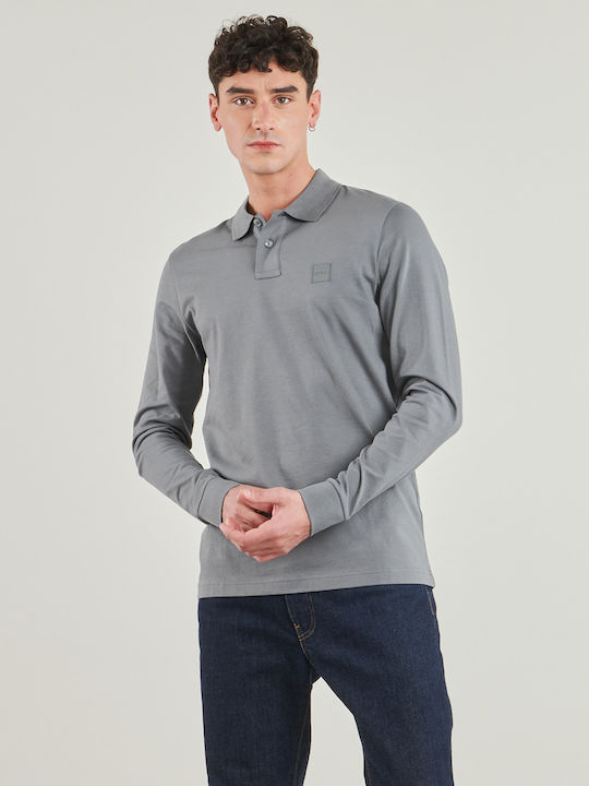Boss Passerby Polo Langarmbluse Gray