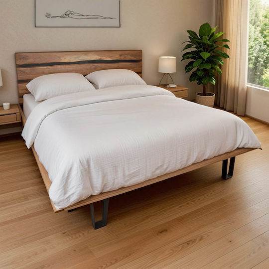 Imena Double Bed Made of Natural Solid Wood with Slats for Mattress 160x200cm Imena Double Bed Made of Natural Solid Wood with Slats for Mattress 160x200cm
