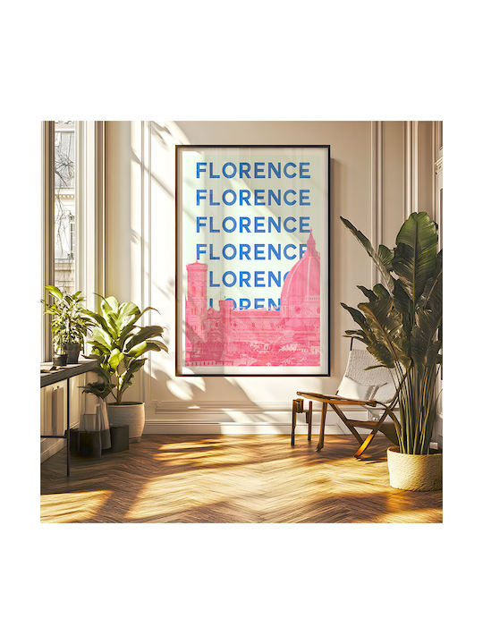 Poster Florence Pop Art Pst25515 50cm X 70cm White Wooden Frame
