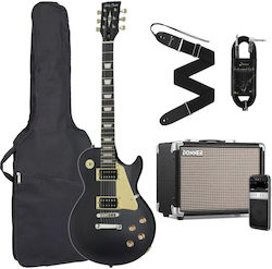 Harley Benton SC-402SBK Electric Guitar Set with White Case Harley Benton SC-402SBK Electric Guitar Set with White Case