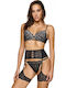 Γυναικεία String 2Pack με Δαντέλα Μαυρο