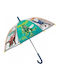 Rain Windproof Umbrella with Walking Stick Multicolour