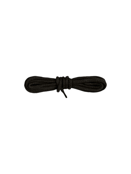 Bergal Round Cord Shoelaces Black 100cm Thick Round Shoelaces Colour Black 100 Centimeters 100% Cotton Non-Slip