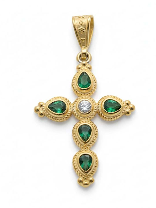Gatsa Byzantine Cross from Gold Plated Silver