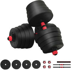 vidaXL Hantelset mit Stange Gesamtgewicht 30kg