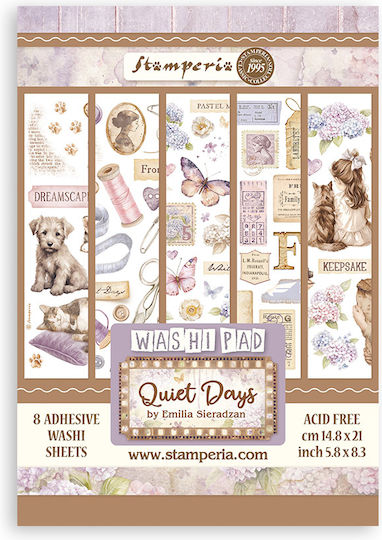 Washi Stickers Pad A5 8 Sheets Quiet Days Stamperia