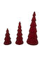 Weihnachtsdekorationen mit Bäumen Tischdekoration Samt Baum Rot 24cm