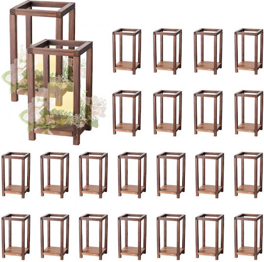 Vevor Φαναράκι Ξύλινο Καφέ 14x14x25.48εκ.