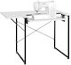 Vevor Sewing Table Multipurpose Sewing Machine Table Foldable Side Shelf Adjustable Shelf Steel Legs Computer Desk Home Fashion Studio Artistic Studio Educational Institution White