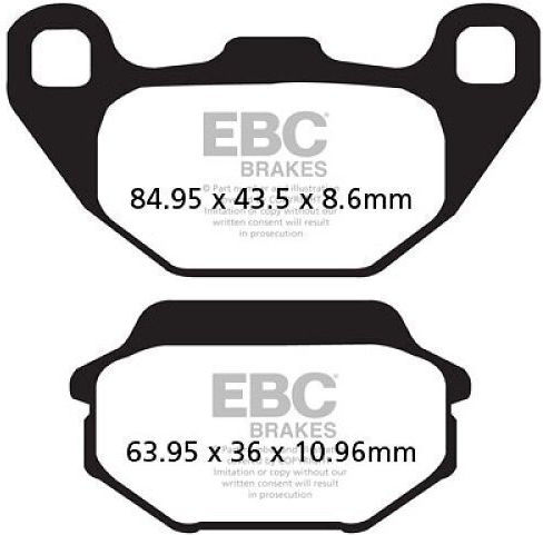Motorradbremsbeläge Ebc Agility50-125-150 08-15/mxu50-150 05-14 Rückseite Sfac 305