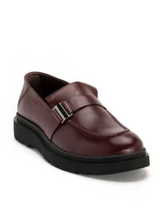 Δερμάτινα Ανδρικά Loafers σε Μπορντό Χρώμα