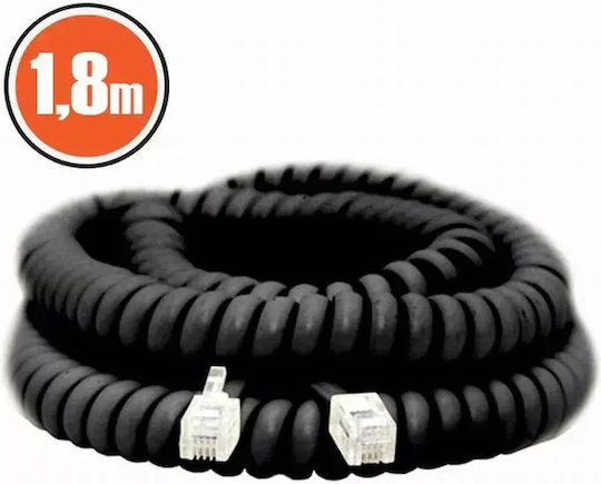 Spirale Telefonkabel Rj10 4p4c Rj10 4p4c 1,8m Schwarzes