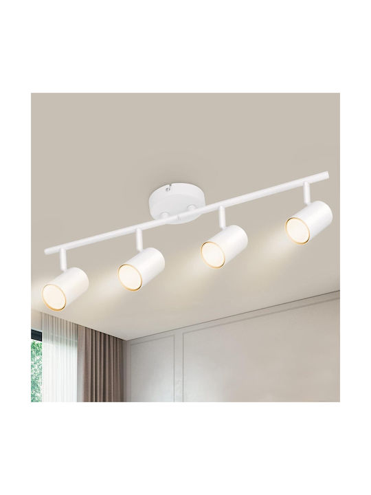 Lightplanet Σποτ με 4 Φώτα σε Λευκό Χρώμα