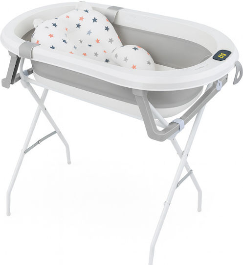 Kidizi Baby Bath with Stand with Thermometer Gray