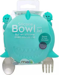 Melii Kinderessschale Shark aus Silikon Blau