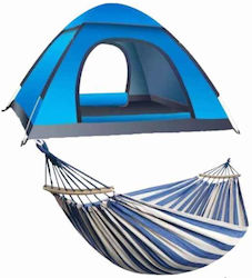 Cort De Camping Igloo Albastru Pentru 4 Persoane
