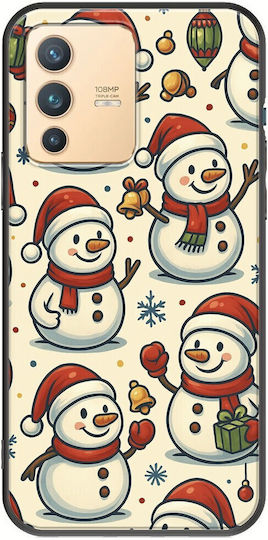 Festive Friends Snowman Vivo V23 5G Negru TPU Siliconă Neagră