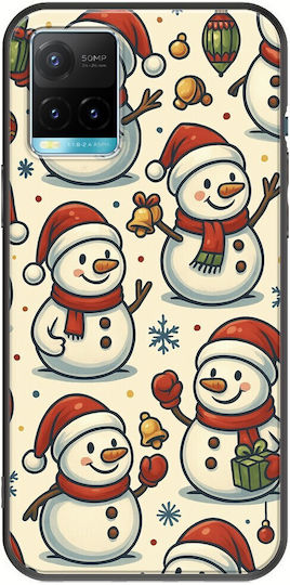 Festive Friends Snowman Vivo Y21s Negru TPU Silicon