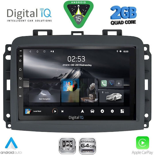 Digital IQ Ηχοσύστημα Αυτοκινήτου για Fiat 500L 2012-2022 (Bluetooth/USB/WiFi/GPS/Apple-Carplay/Android-Auto) με Οθόνη Αφής 10"