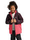 Waterproof Kids Casual Short Windproof Jacket with Lining and Hood Pink
