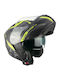 CGM C-Max City 569G Black / Yellow Fluo Matt Motorcycle Helmet Flip-Up ECE 22.06 1600gr with Sunvisor