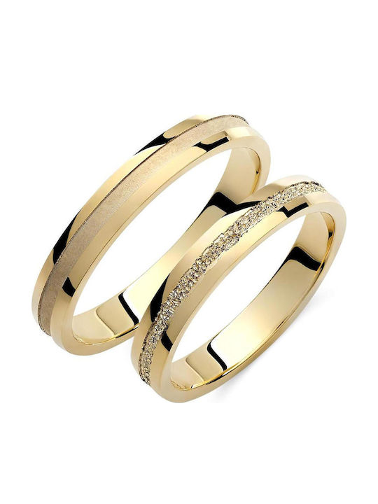 Valauro Βέρες Χρυσό 9κ – Διπλή Υφή – 3.50mm