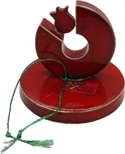 Handgefertigt Glücksbringer Granatapfel Keramik 10x9cm 1Stück