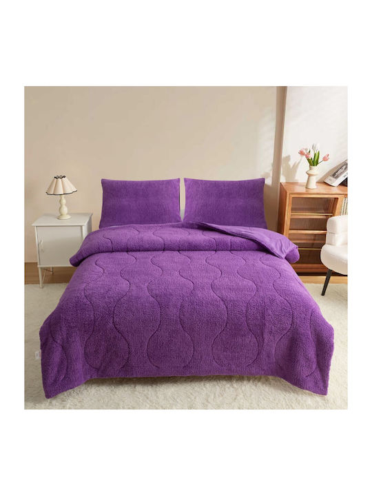 Homeone Duvet Cover Set Queen 220x240cm Purple 3pcs 300 GSMGsm