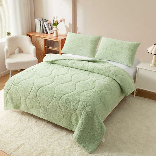 Homeone Duvet Cover Set Queen 220x240cm Pistachio - Green 3pcs 300 GSMGsm