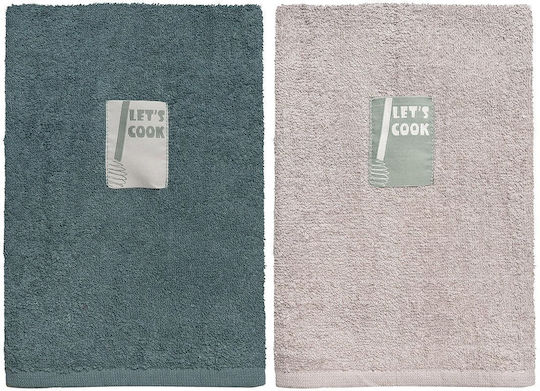 Beauty Home Geschirrtuch aus 100% Baumwolle in Grau Farbe 40x60cm 2 Stück