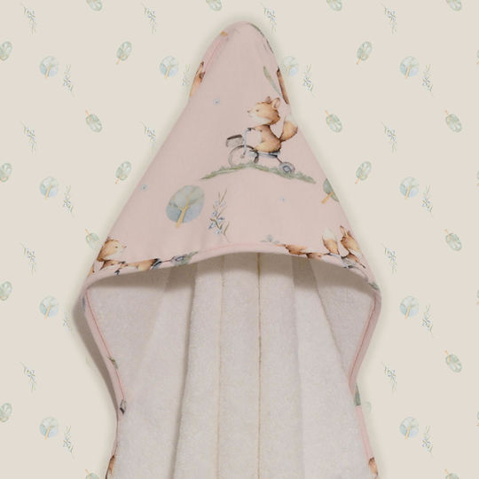 Baby Oliver Βρεφική Κάπα-Μπουρνούζι με Κουκούλα 75x75εκ.