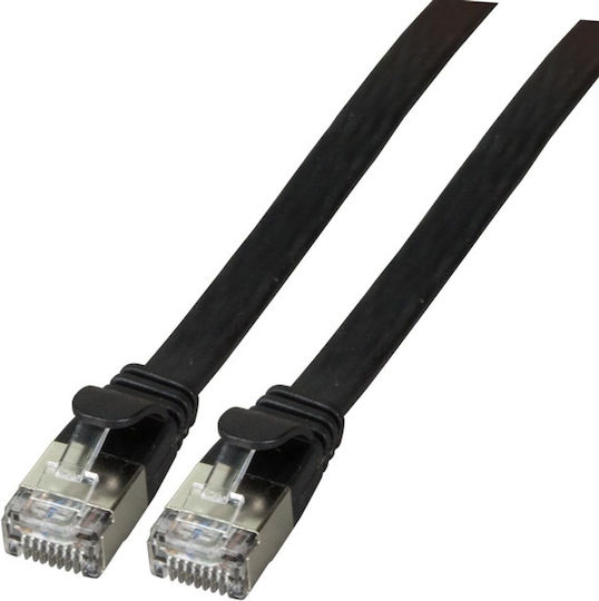 EFB Flat U/UTP Cat.6a (Gigabit) Ethernet Network Cable 1m Black