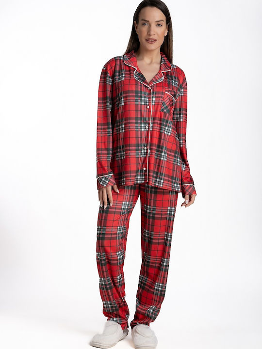 Relax Lingerie Winter Women's Pyjama Set Red
