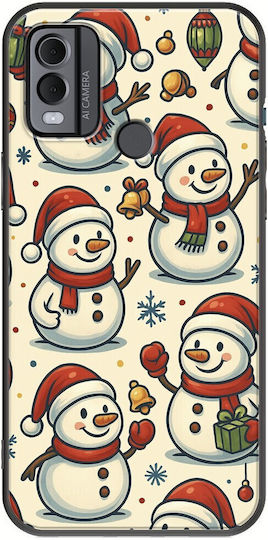 Festive Friends Schneemann Nokia C22 Schwarze Tpu Schwarze Silikon Handyhülle