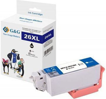 G&G Compatible Inkjet Printer Ink Epson 26XL/T2621/C13T26214012 500 Pages 8.7ml Black 1pcs