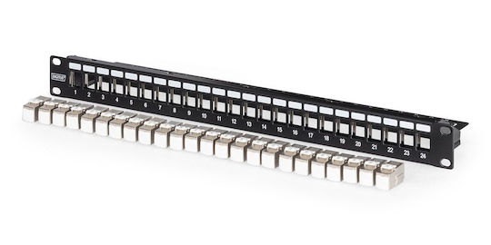 Digitus Patch Panel Keystone for Rack 1U 19 24 Sockets cat6a Gray