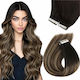 Remy Hair Sticker Extension with Natural Hair Remy in Dark Black Color 1B 55cm 4pcs