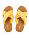 Women's Flat Sandals in Yellow Color
