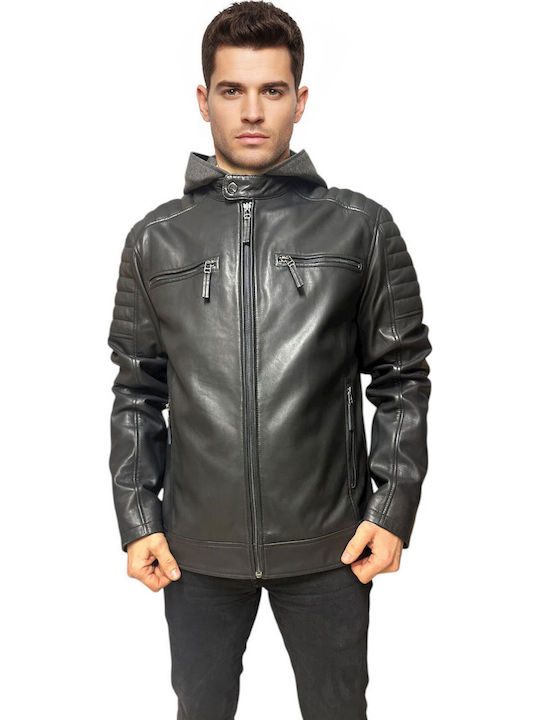 Δερμάτινο Μπουφάν Biker Black