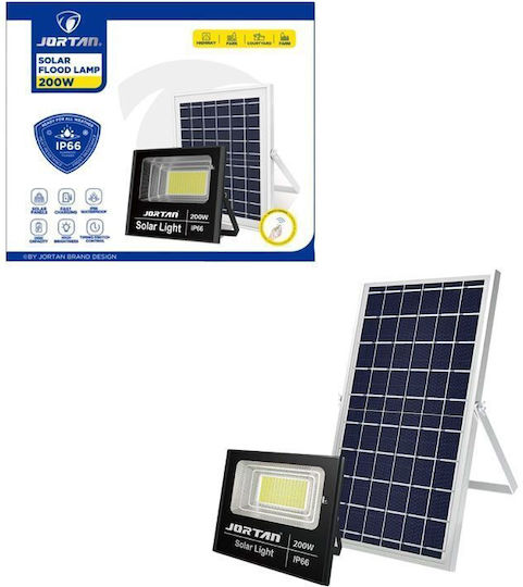 Lamp Στεγανός Ηλιακός Προβολέας LED 200W Ψυχρό Λευκό 6500K με Τηλεχειριστήριο IP66