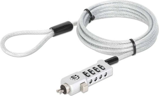 Laptop Lock Manhattan Universal 1.8m 4-Pin Silver